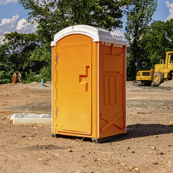 how often are the portable restrooms cleaned and serviced during a rental period in Hebron OH